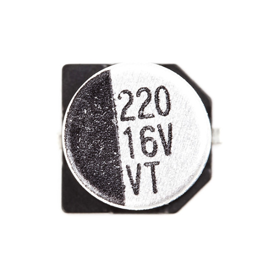 220uF / 16V Aluminum Electrolytic Capacitor
