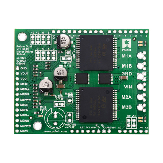 Dual VNH5019 Motor Driver Shield for Arduino