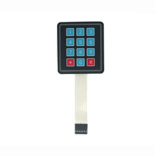 4x3 Matrix 12 Keys Membrane Switch Keypad With Sticker