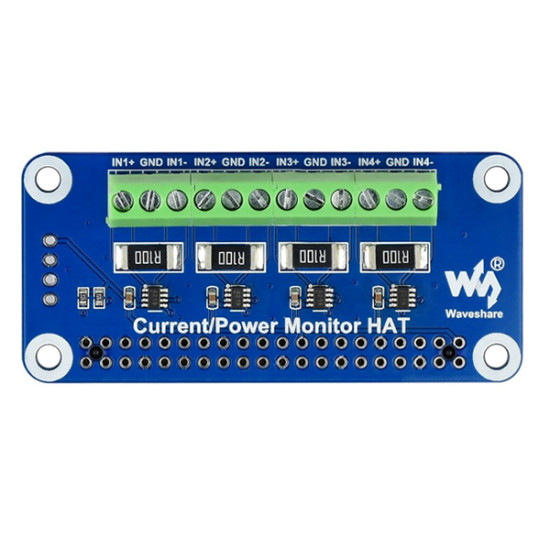 4-Ch Current/Voltage/Power Monitor HAT for Raspberry Pi