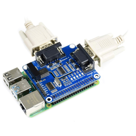 2-Channel Isolated RS232 Expansion HAT for Raspberry Pi