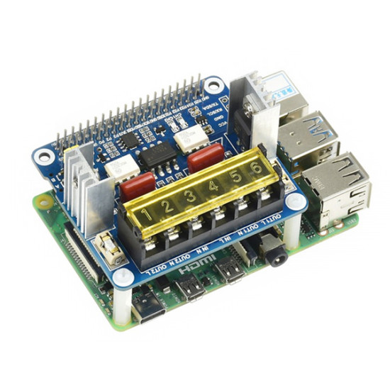 2-Channel Triac HAT for Raspberry Pi, Integrated MCU, UART / I2C