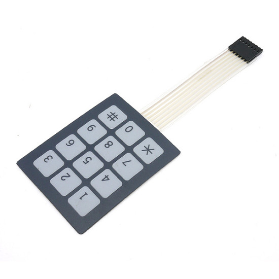 Small Sealed Membrane 4X3 Button Pad with Sticker