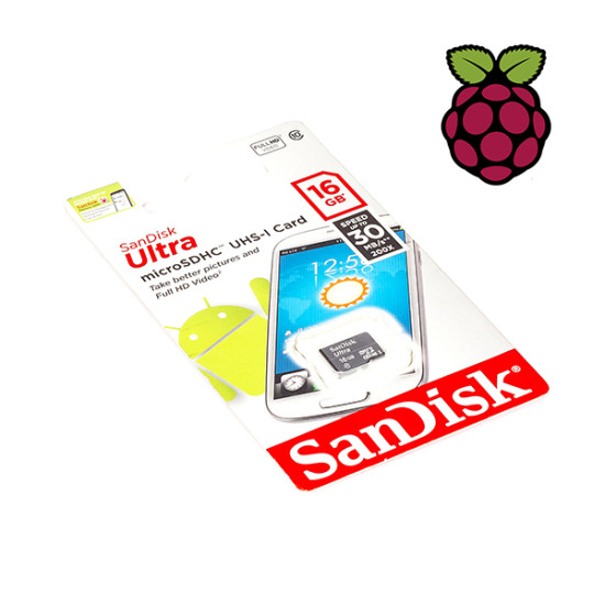 16GB  microSDHC  Card For Raspberry Pi (with NOOBS image)