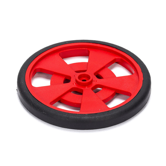 Solarbotics RED Servo Wheel with Encoder Stripes, Silicone Tires