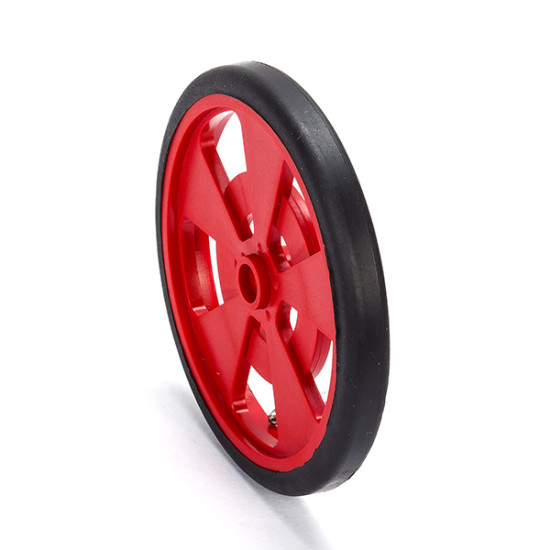 Solarbotics RED Servo Wheel with Encoder Stripes, Silicone Tires